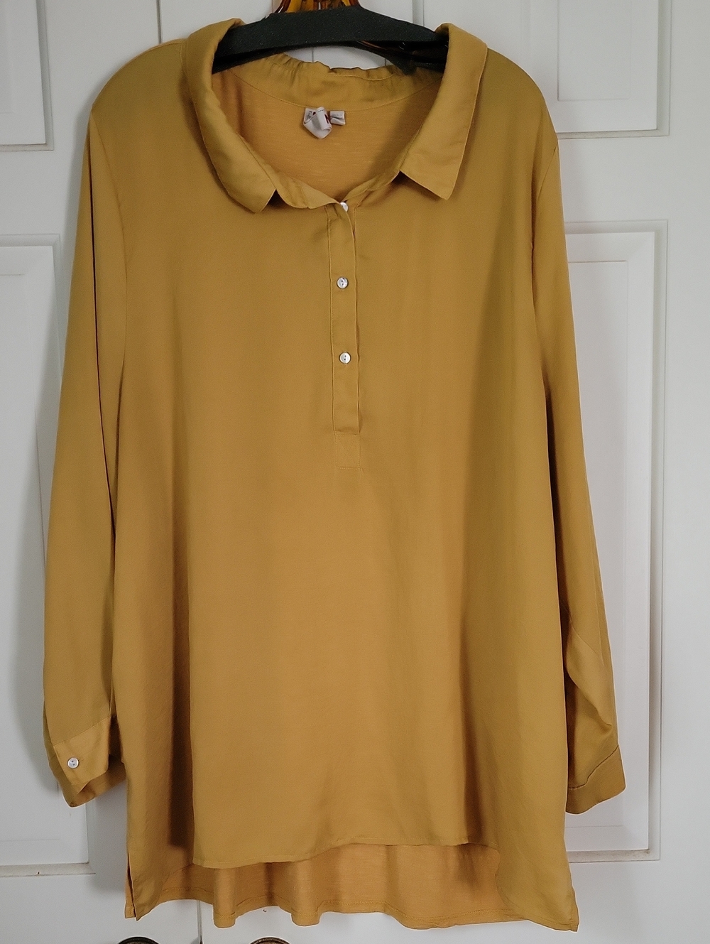 dolan Mustard Color Long-Sleeve Button Placket Tunic Sz 3x